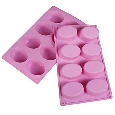 Y&XL&H 8-Cavity Oval Soap Mold Silicone Chocolate Mould Tray Homemade Muffin Making(Random Color) N4