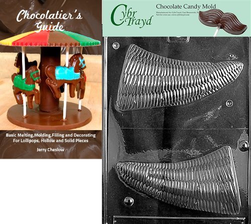 Cybrtrayd "Solid Hollow Cornucopia" Thanksgiving Chocolate Candy Mold with Chocolatier's Guide