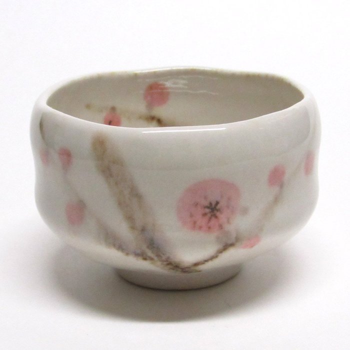 Matcha bowl Chawan Japanese Minoyaki Small size for Daily use (blue flower) N3