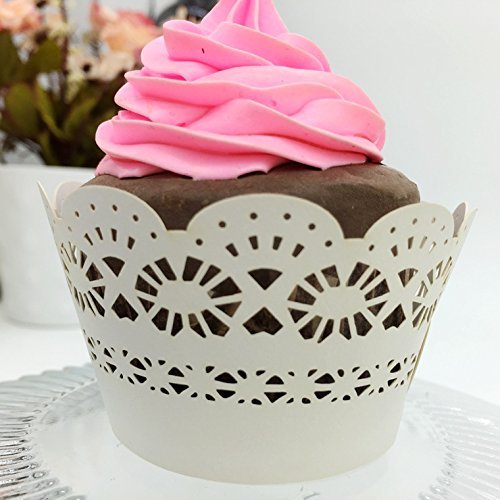 CozyT 50 PACK Cupcake Wrappers Artistic Bake Cake Paper Cups Vine Lace Laser Cut Liner Baking Cup Muffin Case... N11