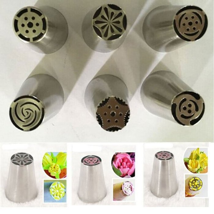 TANGCHU Small Size Icing Piping Nozzles Pastry Tips Cake Sugarcraft Decorating Tool Set Of 6 Pieces N5