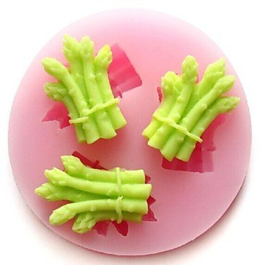 Sher Garlic Bolt Vegetables Baking Fondant Cake Chocolate Candy Mold,L5.4cmW5.4cmH0.9cm