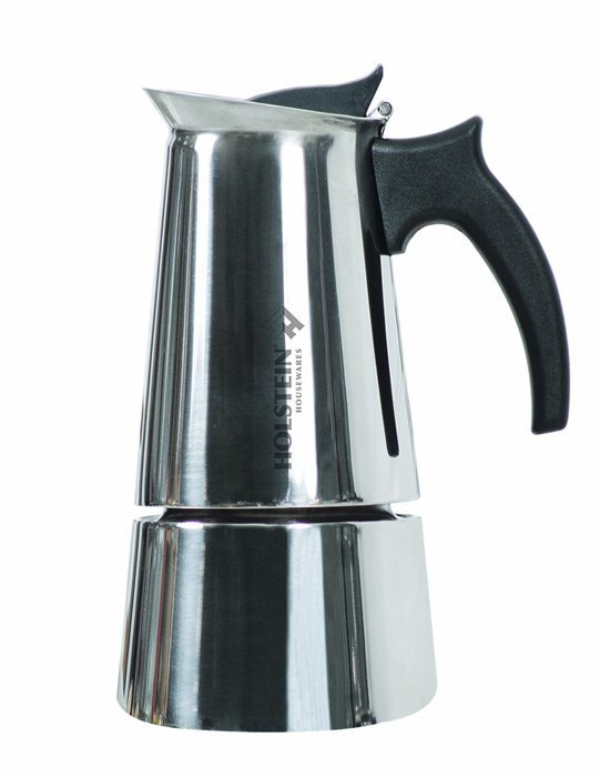 Holstein Housewares H-08004 4-Cup Stainless Steel Espresso Maker - Satin Finish N6
