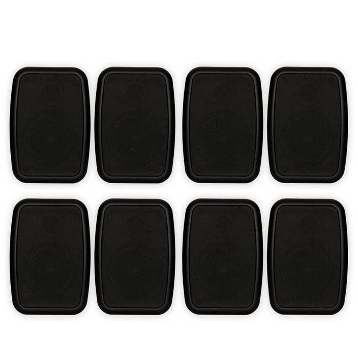 Theater Solutions TS4ODB Indoor or Outdoor Speakers Weatherproof Mountable Black 4 Pair Pack
