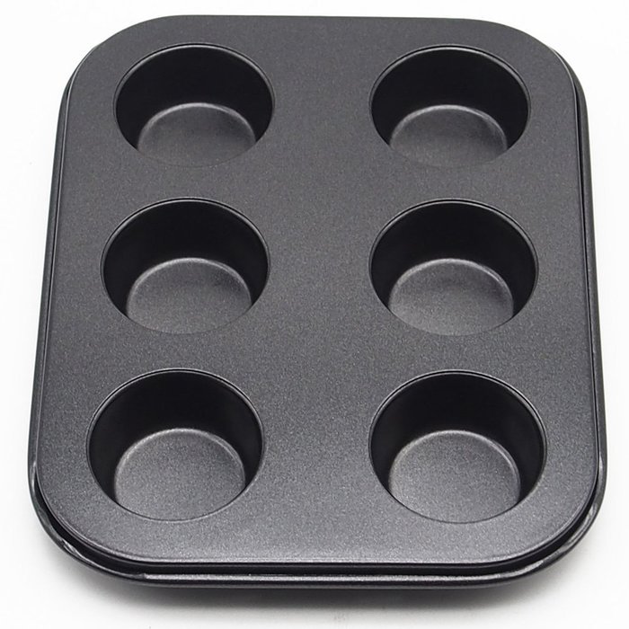 Wenwins non stick 6 cup muffin pan cake pan black N2