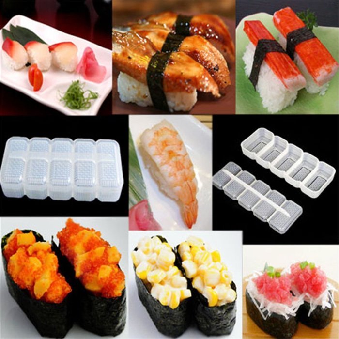 Generic Convenient Non Stick 5 Rolls Nigiri Mould Sushi Mold Rice Ball Maker Bento Tools N3