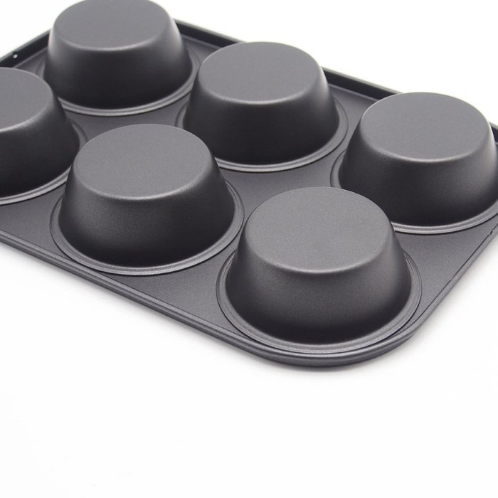 Wenwins non stick 6 cup muffin pan cake pan black N4