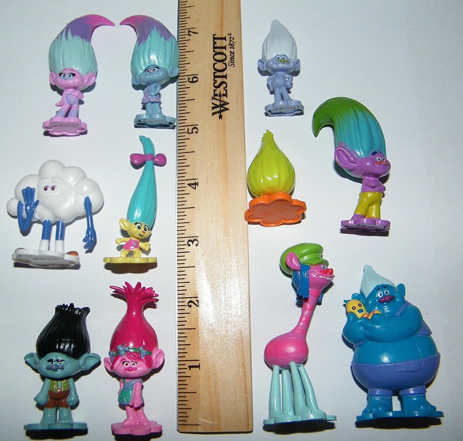 Dreamworks Trolls Movie Deluxe Mini Cake Toppers Cupcake Decorations Set of 17 with Figures and "Treasure Troll... N7