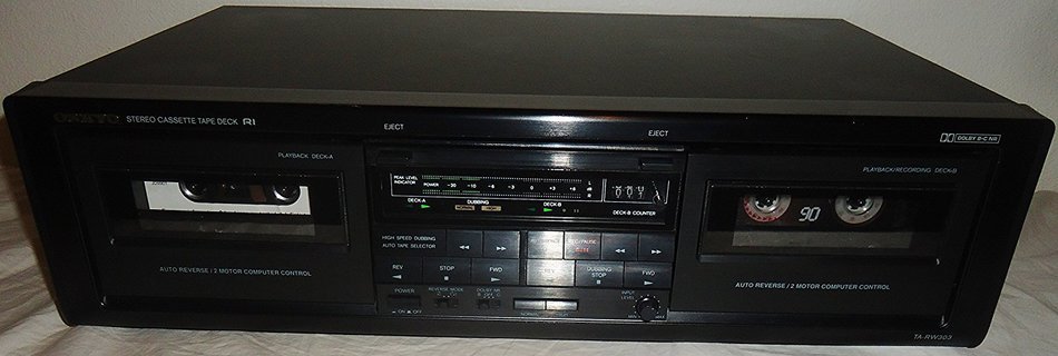 Onkyo TA-RW303 Dual Cassette Stereo Tape Deck With Auto Reverse and AV Cables Music Audio Sound - VERY RARE N9