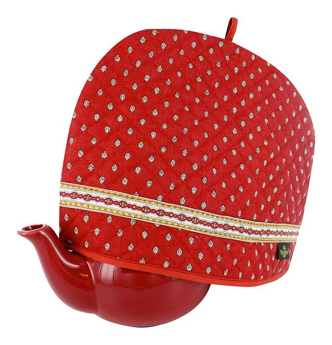 Provence Tea Cozy - Red - 12 1/2" X 9 1/2" - Made in France N3