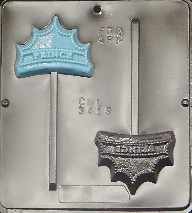 Prince Crown Lollipop Chocolate Candy Mold 3418