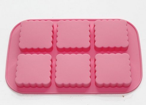 DD-life New 6-Cavity Square Mooncake Chocolate Muffin CupCake Soap Silicone Mold Pan N2