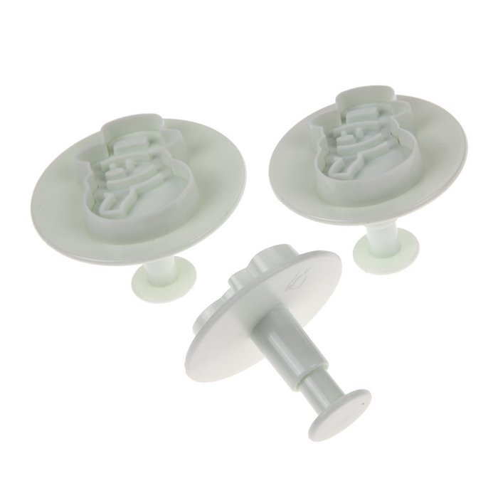 Whitelotous Christmas Theme Cookie Cutters - Plastic Fondant Cake Sugarcraft Cutter Decorating Baking Mold Plunger... N17