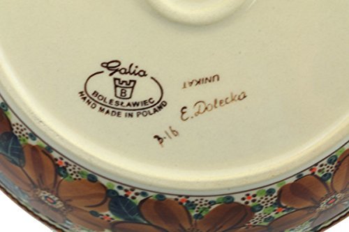 Polish Pottery Bowl with Handles 12-inch UNIKAT N5