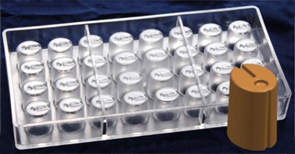 Monique Polycarbonate Chocolate Candy Molds 32 Piece Cylinder N2