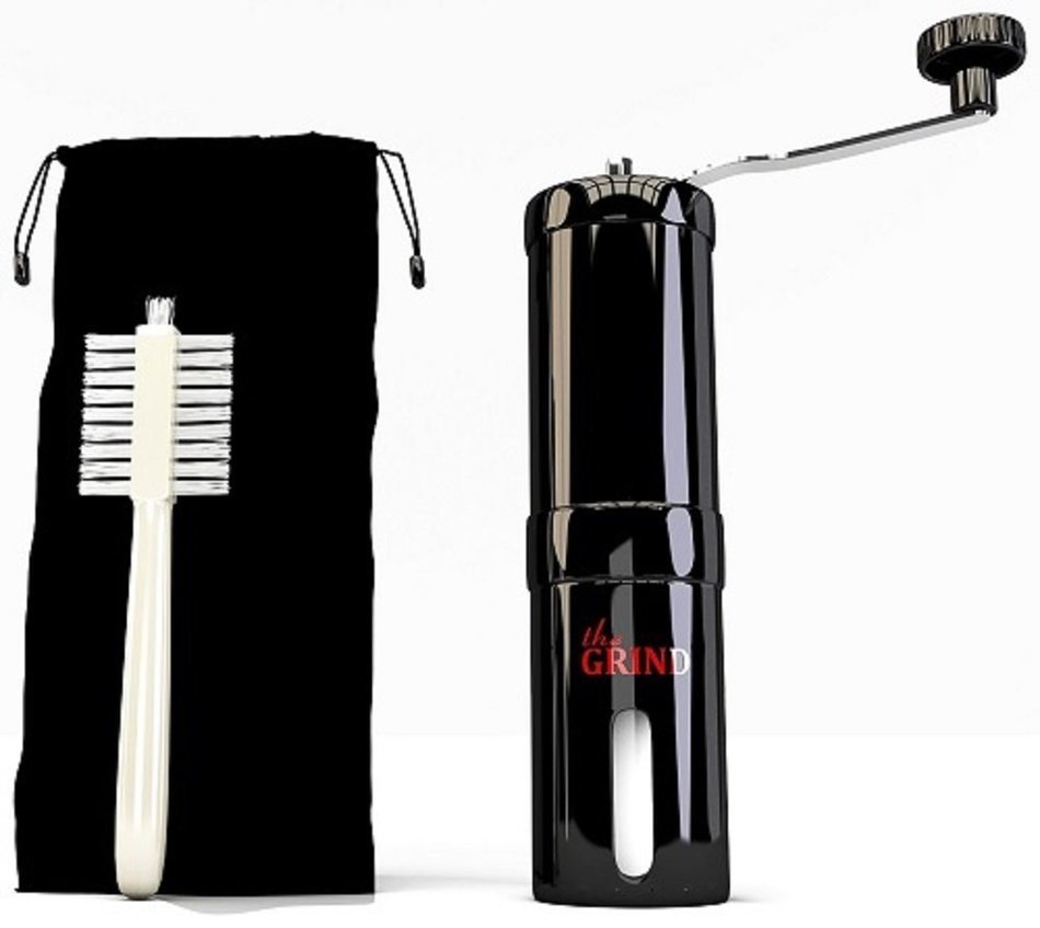 Black Stainless Steel Manual Coffee Grinder with Adjustable Ceramic Conical Burr for Consistent Fine Grind. Hand... N6