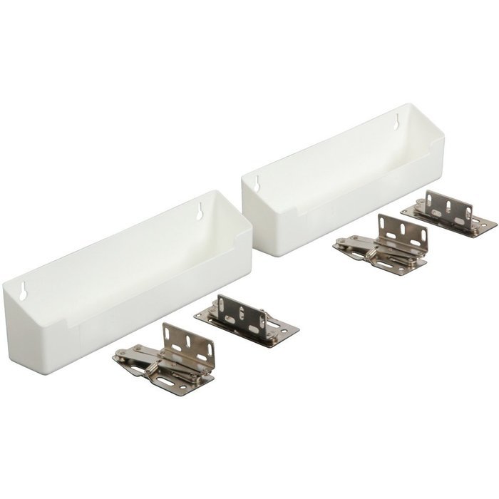 Knape & Vogt PSF14SH-2-W Polymer 14" Sink Front Tray & Hinge Kit, White