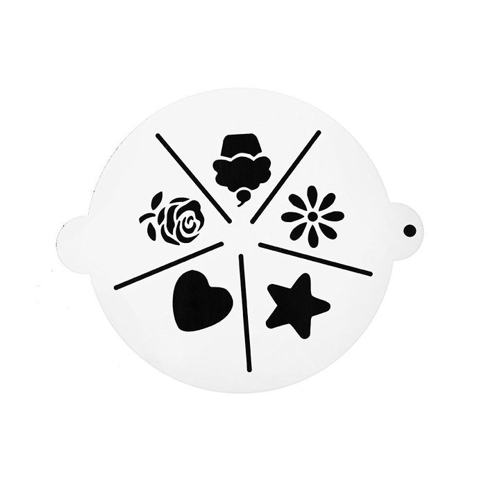 DECORA 16 Pieces Cake Cappuccino Coffee Barista Stencils Templates Strew Pad N11