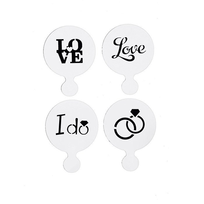 DECORA 16 Pieces Cake Cappuccino Coffee Barista Stencils Templates Strew Pad N15
