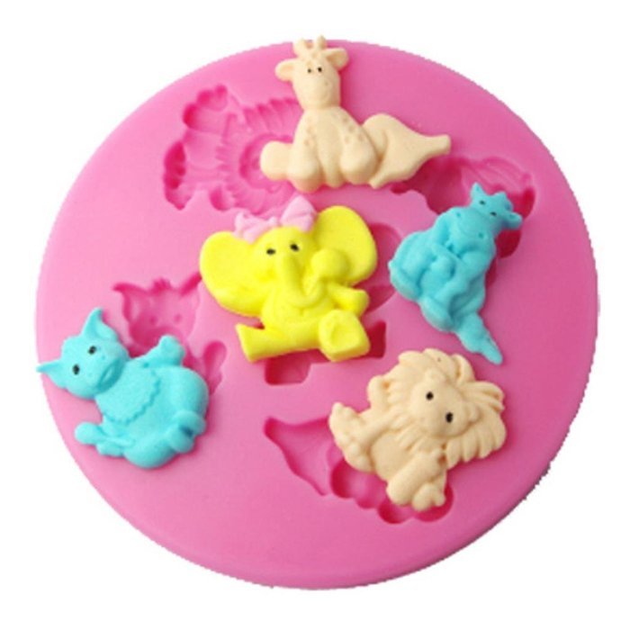 FOUR-C Sugar Mold Animals Cake Embossing Mould Color Pink