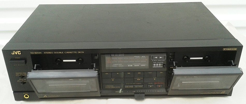 JVC TD-W444 Recordable Stereo Double Cassette Tape Deck Complete with Audio Vido Cables and Digital PDF Service... N5