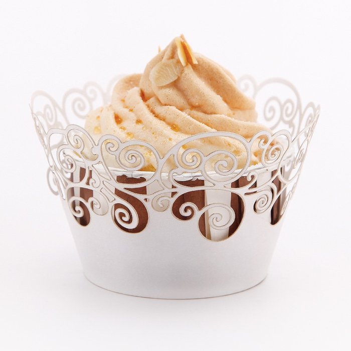 Cupcake wrapper-TOOGOO(R) 24pcs packaging cupcake muffin cupcake wrapper decoration wedding christening white... N6