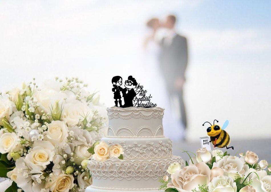 Carl and Ellie Up Inspired You are my Greatest Adventure Wedding Cake Topper