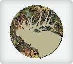 6 Inch Round - Mossy Oak Obsession Elk Silhouette - Edible Cake or Cupcake Topper N2
