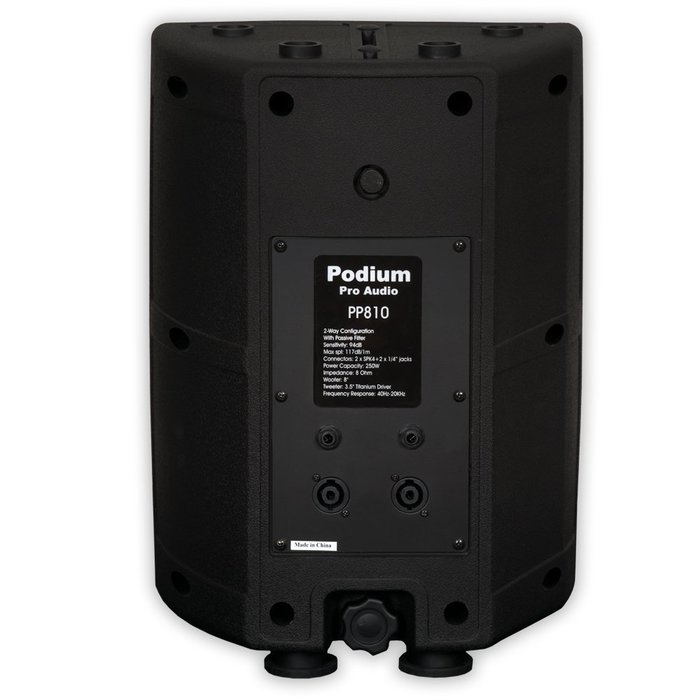 Podium Pro Studio ABS Speaker 8" Two Way Pro Audio Monitor and Stand DJ Set for PA Home or Karaoke PP8101SET1 N6