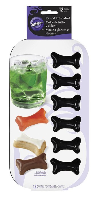 Wilton Ice Cube and Treat Bone Silicone Mold Tray 12 Cavities N7