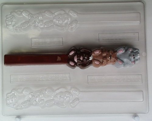 Stack of 3 playful bunnies E101 Easter Chocolate Candy Mold