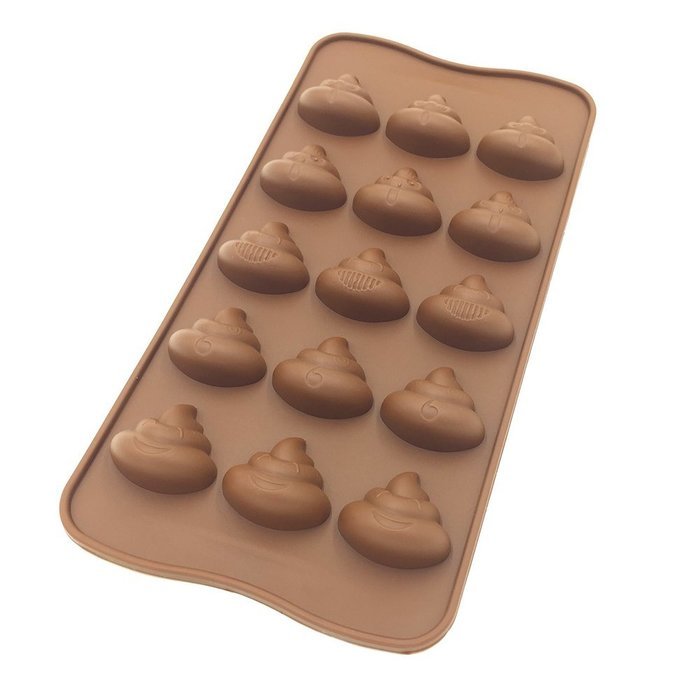 3pc Cute Funny Poop Emoji Candy Molds, Chocolate Molds, Silicone Molds, Soap Molds, Silicone Baking Molds Smile... N4