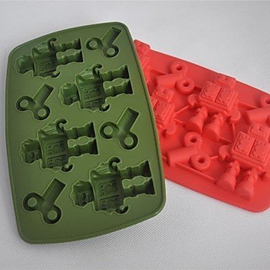 Y&XL&H Robot Winder Ice Cube Tray Silicone Soap Chocolate Pop Out Fundant Mould Mold (Random Color) N2