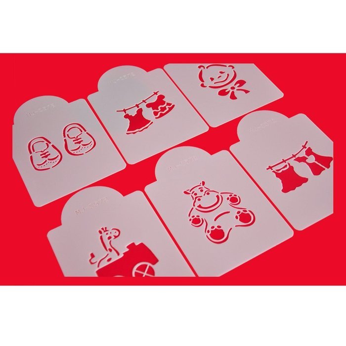 FOUR-C Cupcake Stencils Baby Supplies Design Cookie Stencils Coffee Stencil Set Color White N2