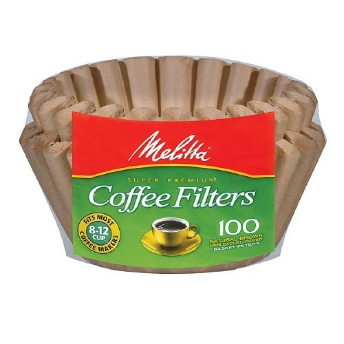 Melitta Basket Coffee Filters, Natural Brown, 8-12 Cup 100 ea