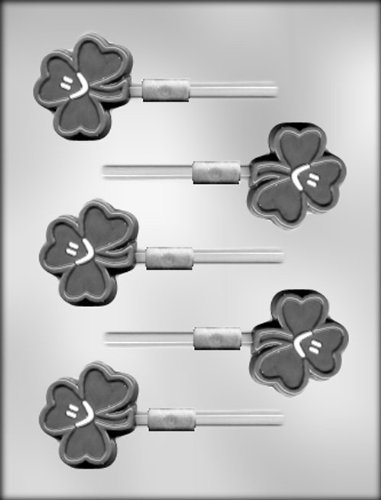 CK Products 2-Inch Smiley Shamrock Sucker Chocolate Mold