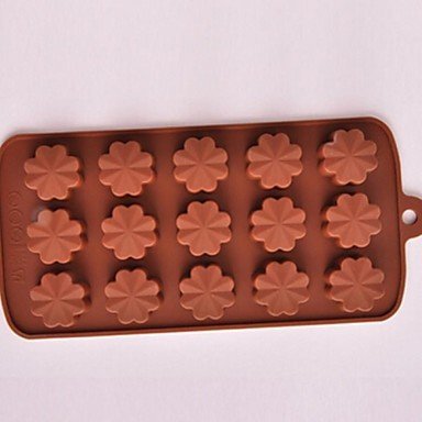 Sher 15 Hole Flower Shape Cake Chocolate Molds,Silicone 21&iexcl;&Aacute;10.7&iexcl;&Aacute;1.7 CM(8.3&iexcl;&Aacute;4.2&iexcl;&Aacute;0.7 INCH)
