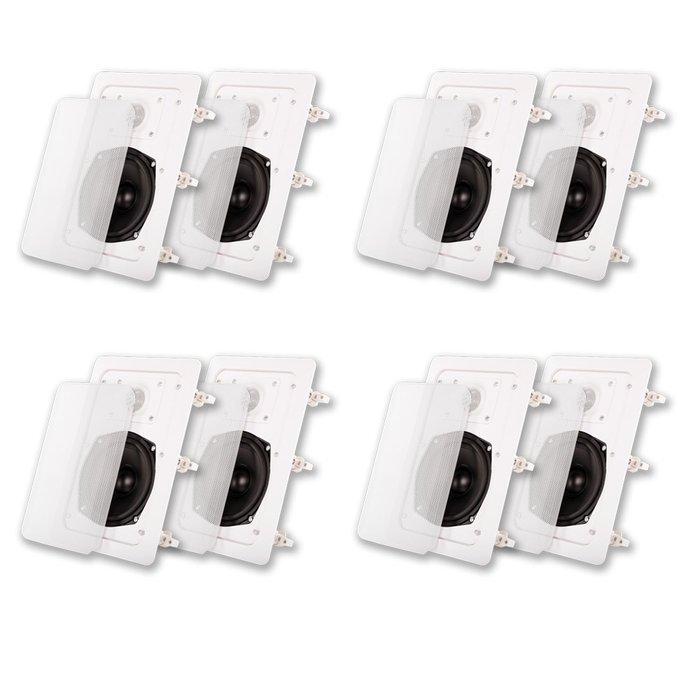 Acoustic Audio IW191 In Wall Speaker 4 Pair Pack 2 Way Home Theater 1600W IW191-4PR