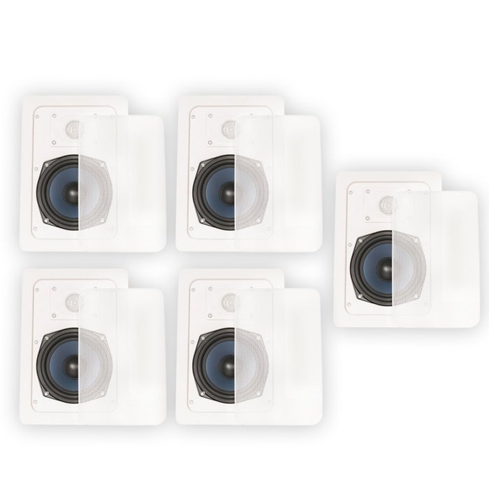 Blue Octave LW52 In Wall Speakers Home Theater Surround Sound 2-Way 5 Speaker Set