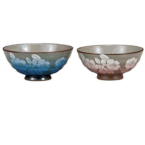 Kutani Pottery 2 sets of Blue and Pink bowl from Japan K4-316