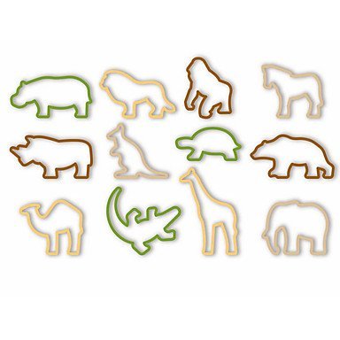 Sher 12PCS Plastic Animal Cookie Cutter Baking Tools Pastry DIY Biscuit Cookie Mold Bear Lion N5