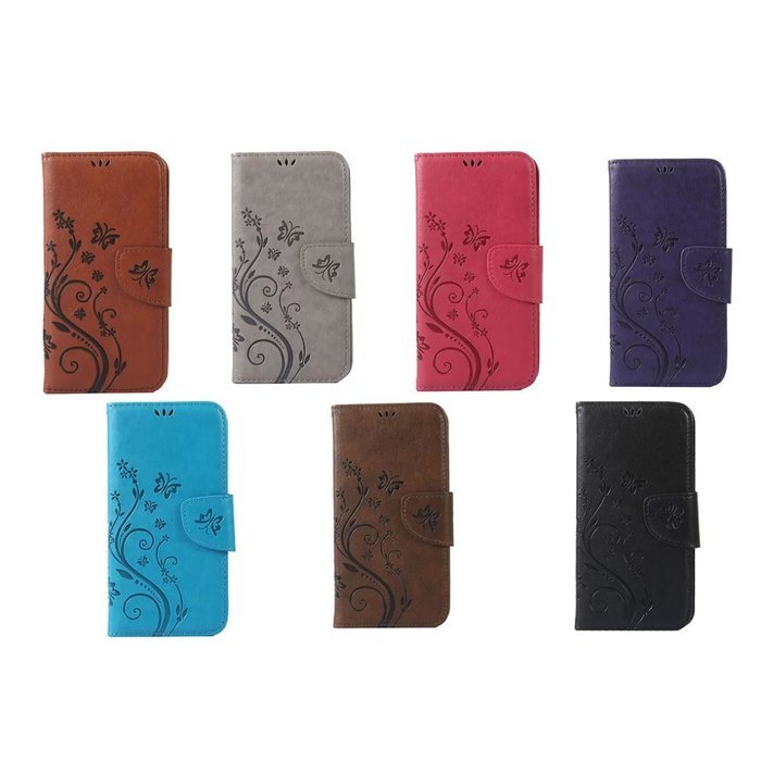 iPhone 7 Plus Case,iPhone 7 Plus Case(5.5") -Aroko Wallet Embossed Flower PU Leather Case with Card Holders &... N22