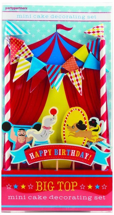 Party Partners Design Mini Cake Decor Kit, Big Top Circus