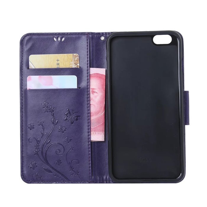 iPhone 7 Plus Case,iPhone 7 Plus Case(5.5") -Aroko Wallet Embossed Flower PU Leather Case with Card Holders &... N29