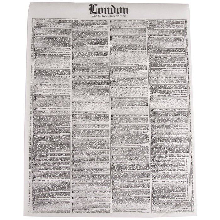 100 London Newsprint Paper Deli Sandwich Wraps 16 x 12'' Party, Sports Events, Themed, Cafe, Favors N2