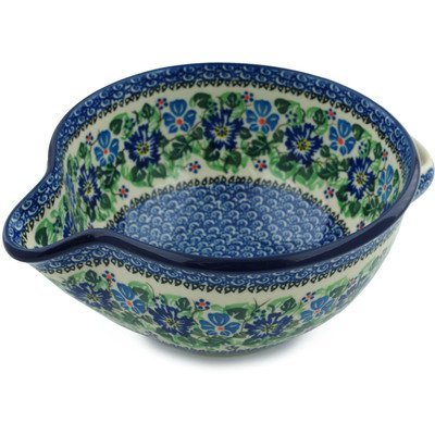 Polish Pottery Batter Bowl 9-inch Morning Glory Wreath UNIKAT N4