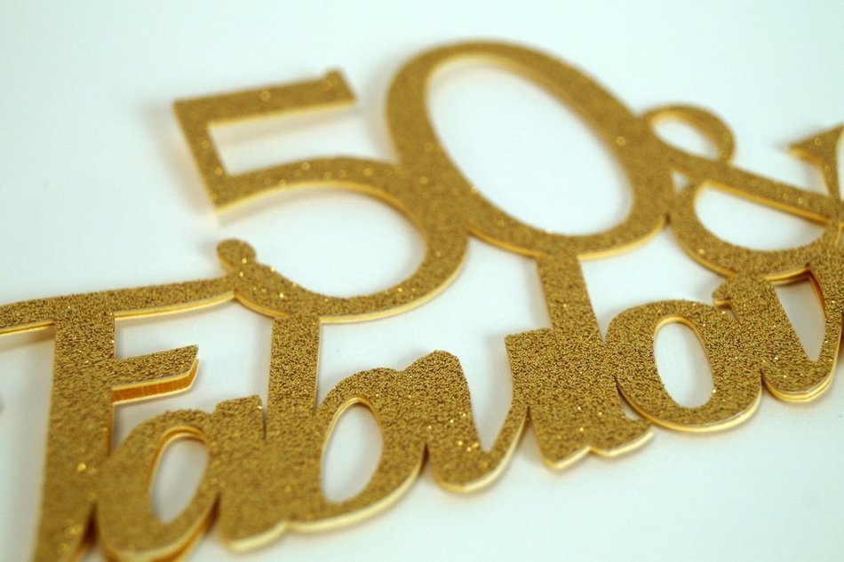 All About Details Gold 50-&-fabulous Cake Topper N2
