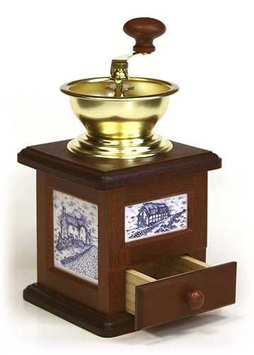 Delft Blue Farmhouse Coffee Grinder w/ Open Hopper by Hues & Brews N3