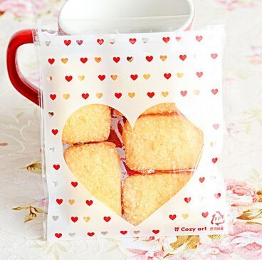 100 PCS Lovely Cute Bowknot OPP Self Adhesive Cookie Bakery Candy Biscuit Roasting Treat Gift DIY Plastic Bag... N58