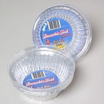 3 Pack Aluminum Pot Pie Pan with Lid